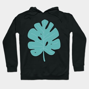 teal monstera leaf aesthetic vector Hoodie